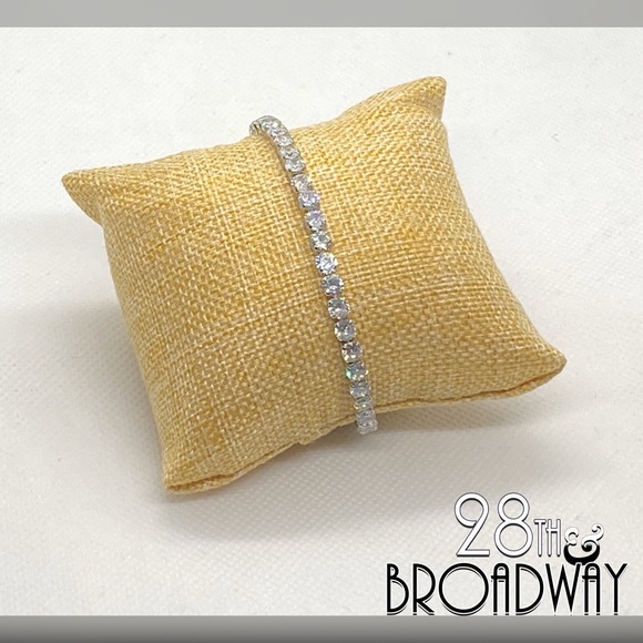 White & Rose Gold Diamond Tennis Bracelets - Picture 6 of 8